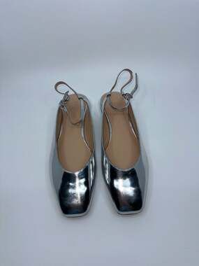 J.Crew Ankle-strap Flats in Metallic Silver Leather